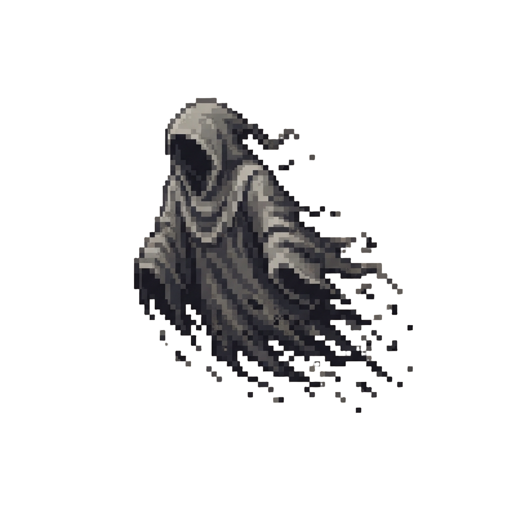 An Ash-draped Wraith That Disperses Black Soot with Every Move