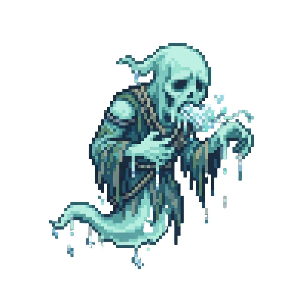 A Pale Dripping Shipwreck Ghost Coughing Saltwater Foam
