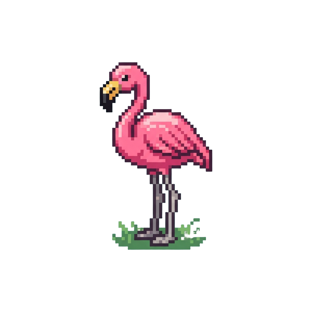 A Bright Pink Lawn Flamingo