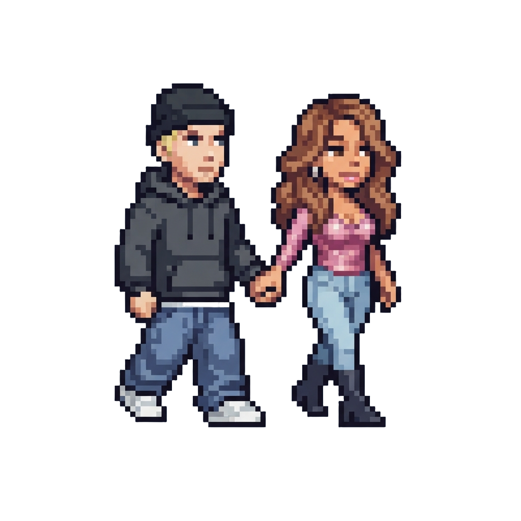 Eminem and Mariah Carey Walking by Holding Hands