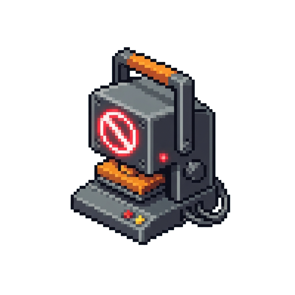 A Harsh Neon 'no Entry' Stamp Printer