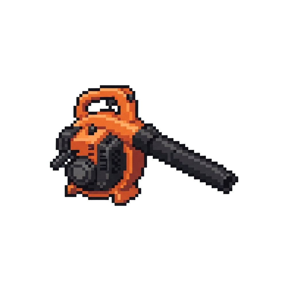 A High-powered Leaf Blower Blasting Wind Back