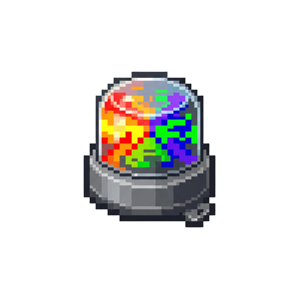 A Miniature Siren Flashing Rainbow Disco Lights
