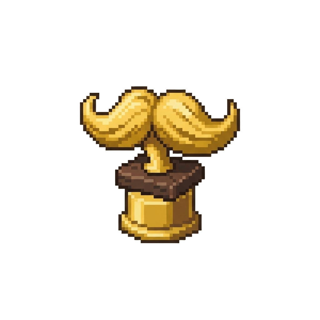 A Golden Mustache Trophy