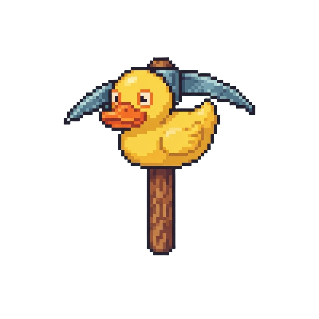 A Squeaking Rubber Ducky Pickaxe