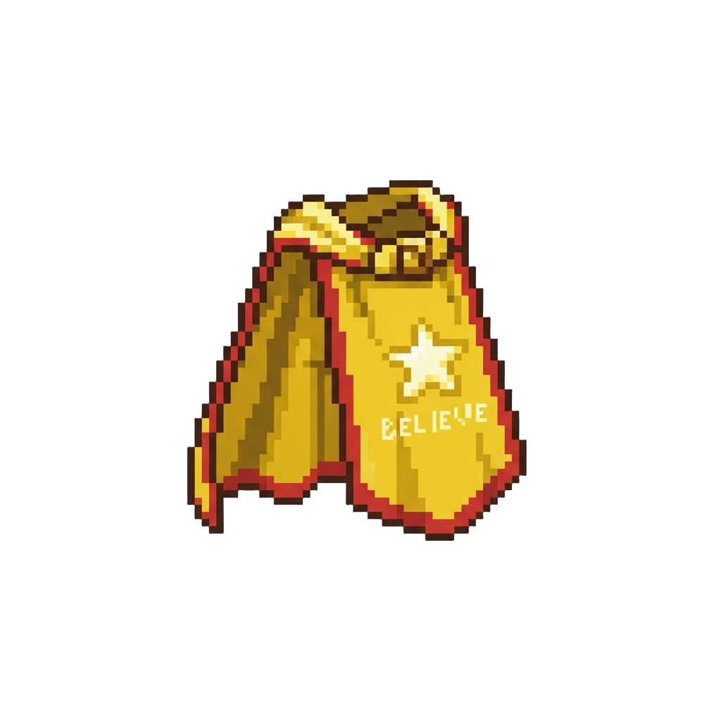 A Yellow Believe Banner Cape