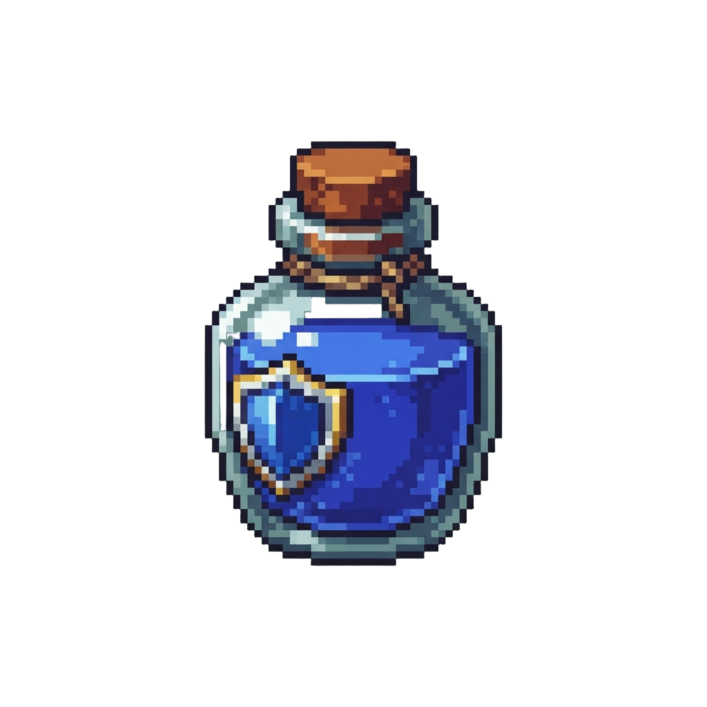 A Rare Blue Shield Potion Drop