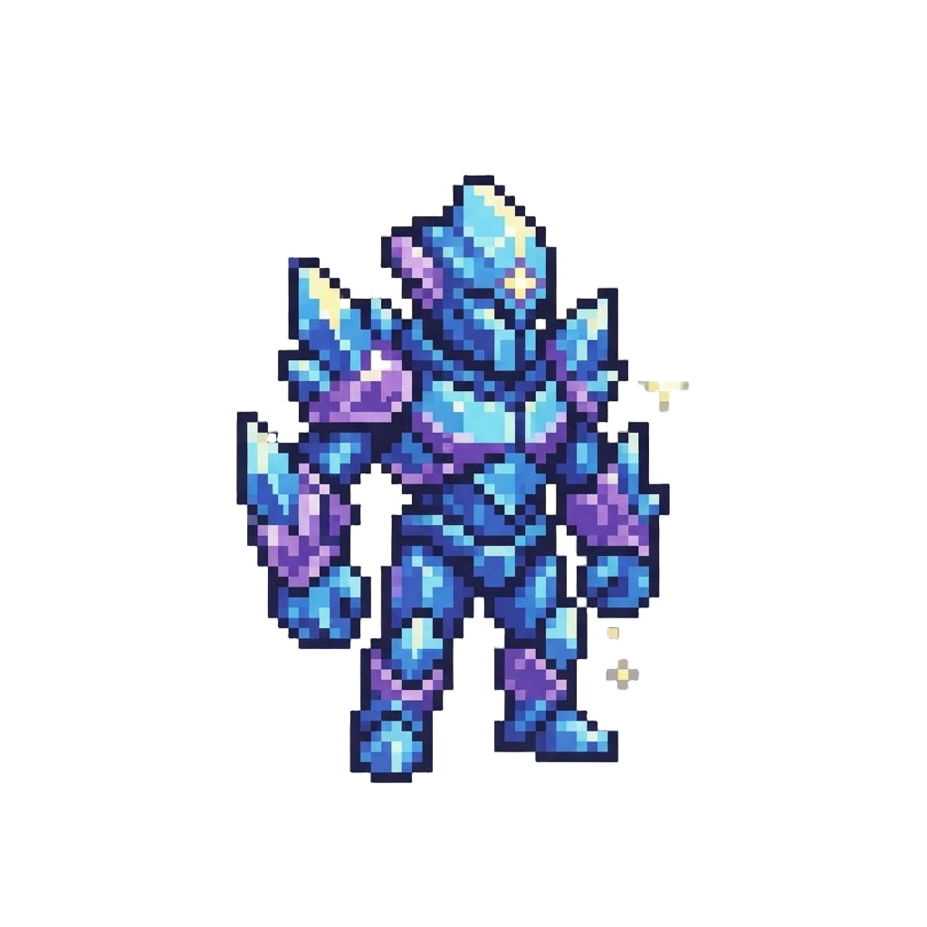 A Majestic Crystal Titan Radiating Divine Starlight