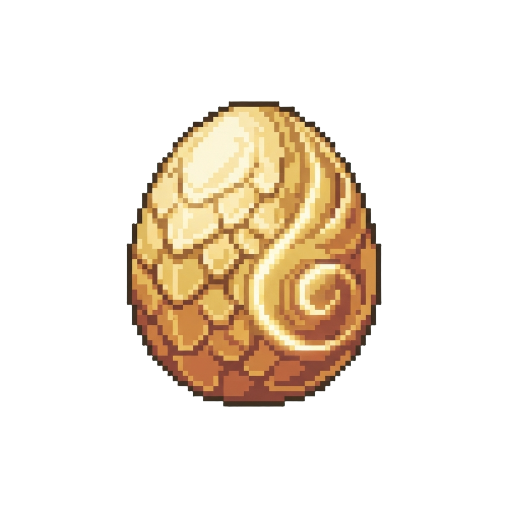 A Majestic Golden Dragon Egg Pulsing with Heavenly Light