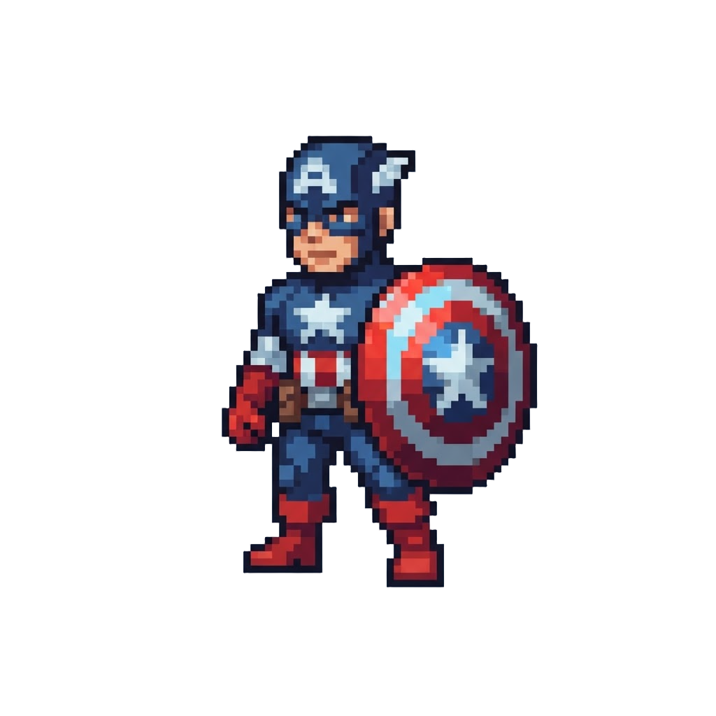 Captain America Holding a Gleaming Vibranium Shield