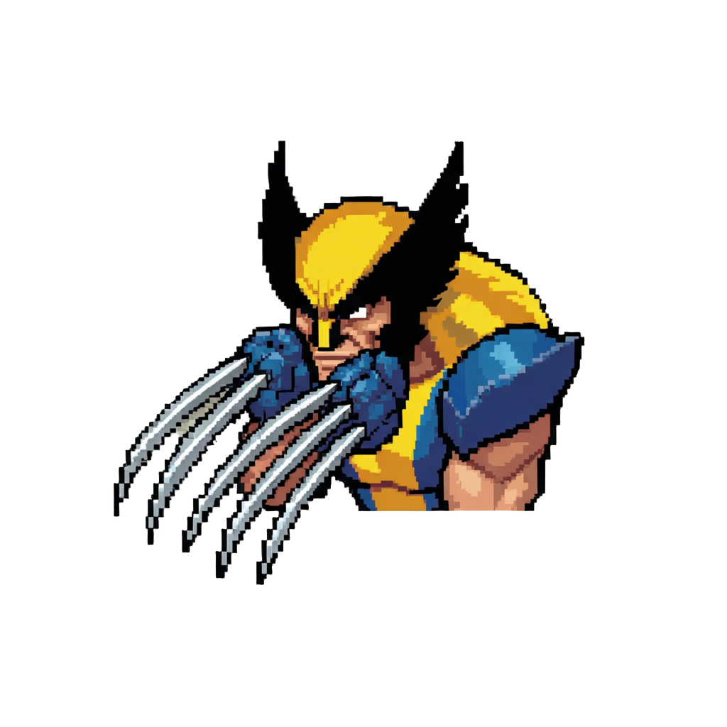 Wolverine with Gleaming Silver Claws Extended