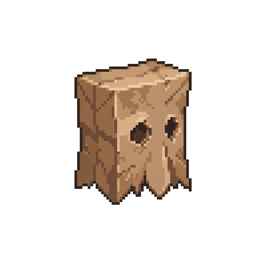 A Brown Paper Grocery Bag Mask with Cut-out Peepholes