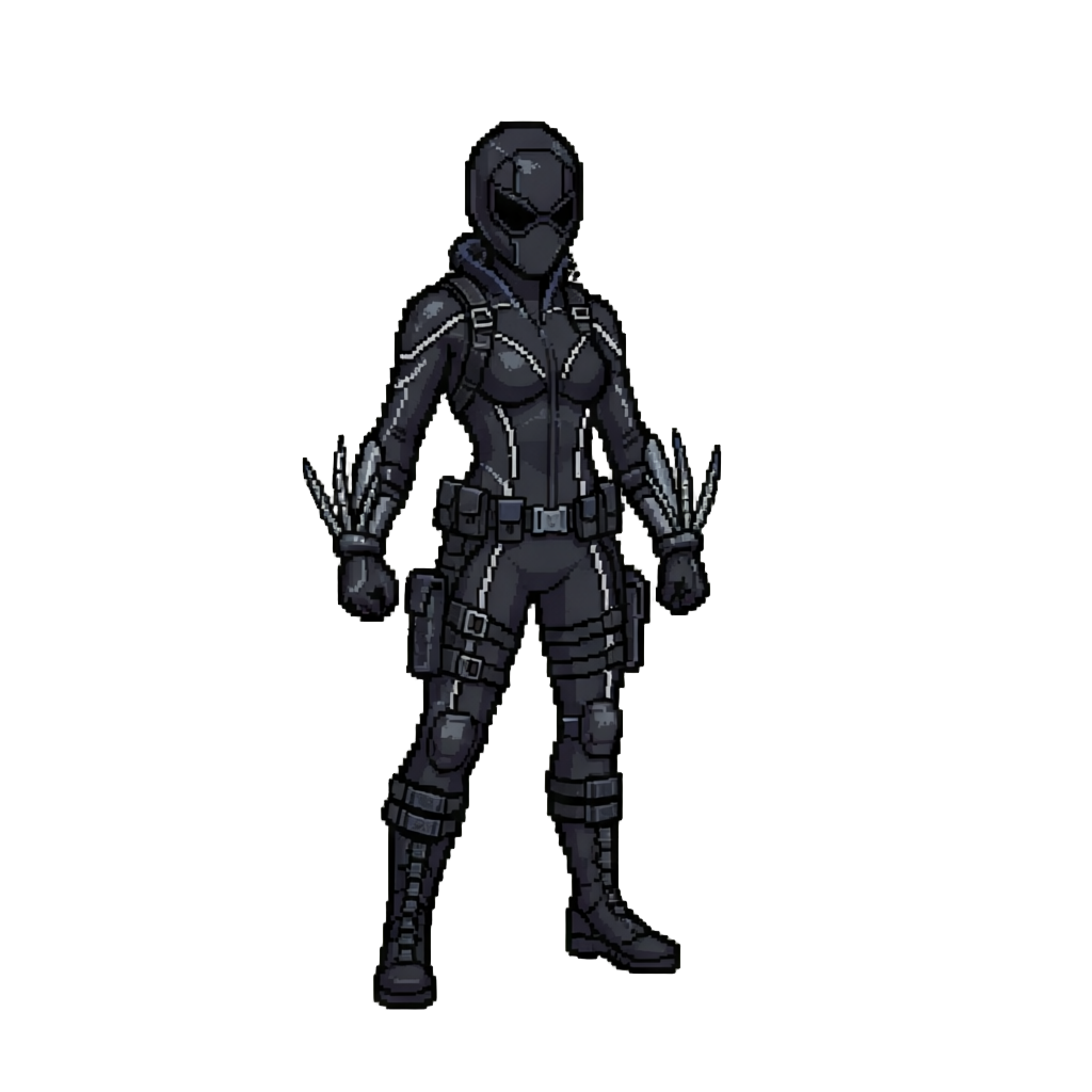 Black Widow in a Tactical Stealth Suit with Wrist Stingers