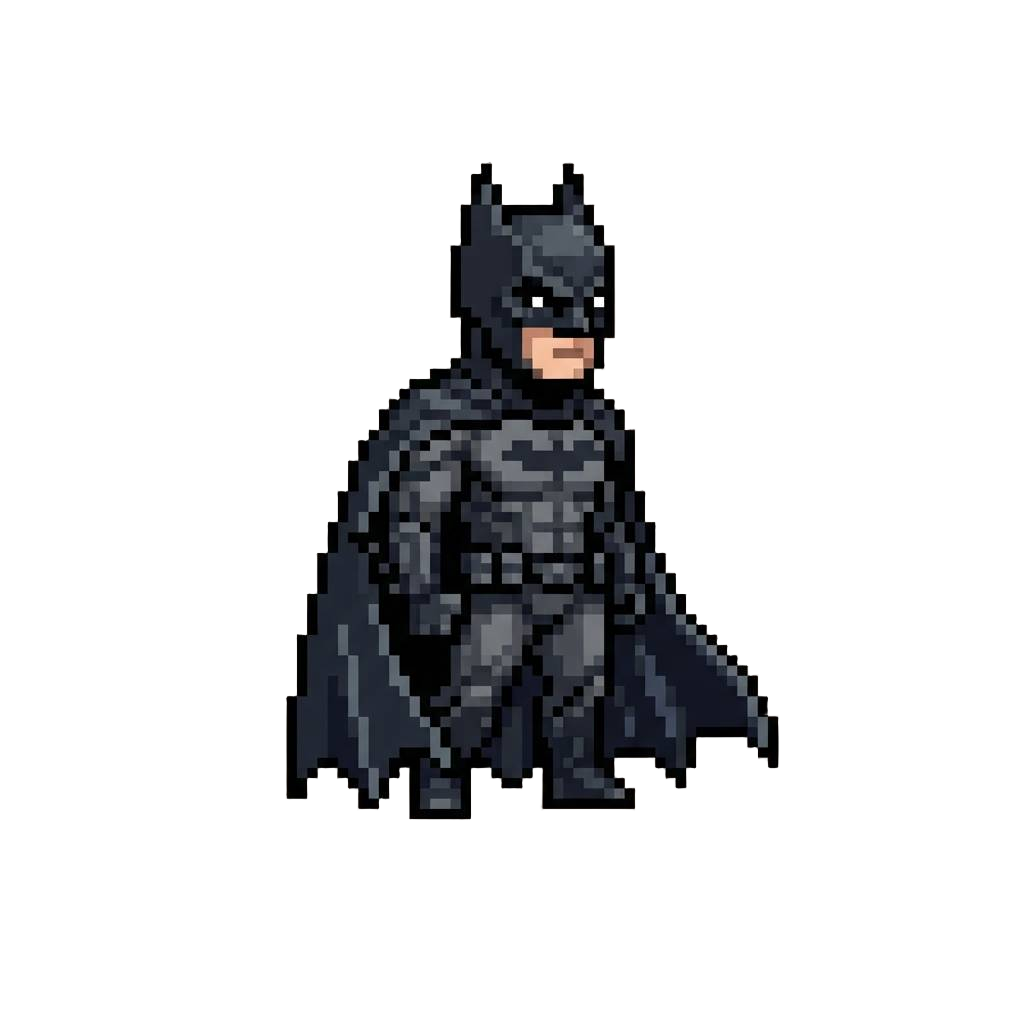Batman in a Sleek Dark Cowl and Scalloped Cape
