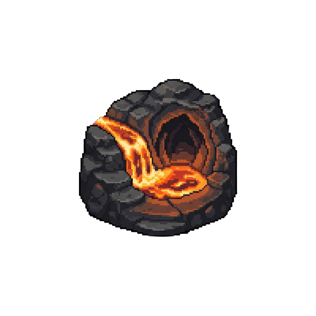 A Molten Volcanic Lava Cavern