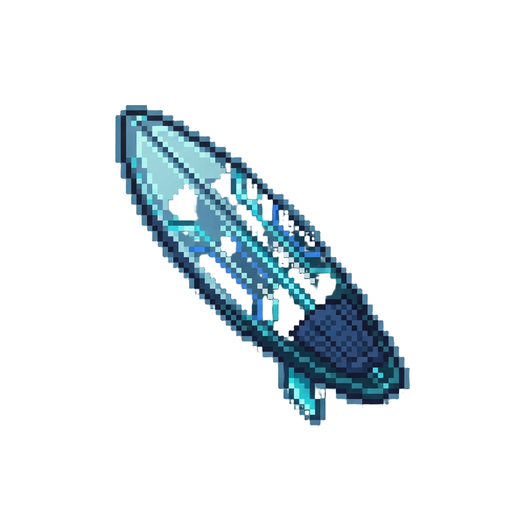 A Glowing Cyber-blue Surfboard