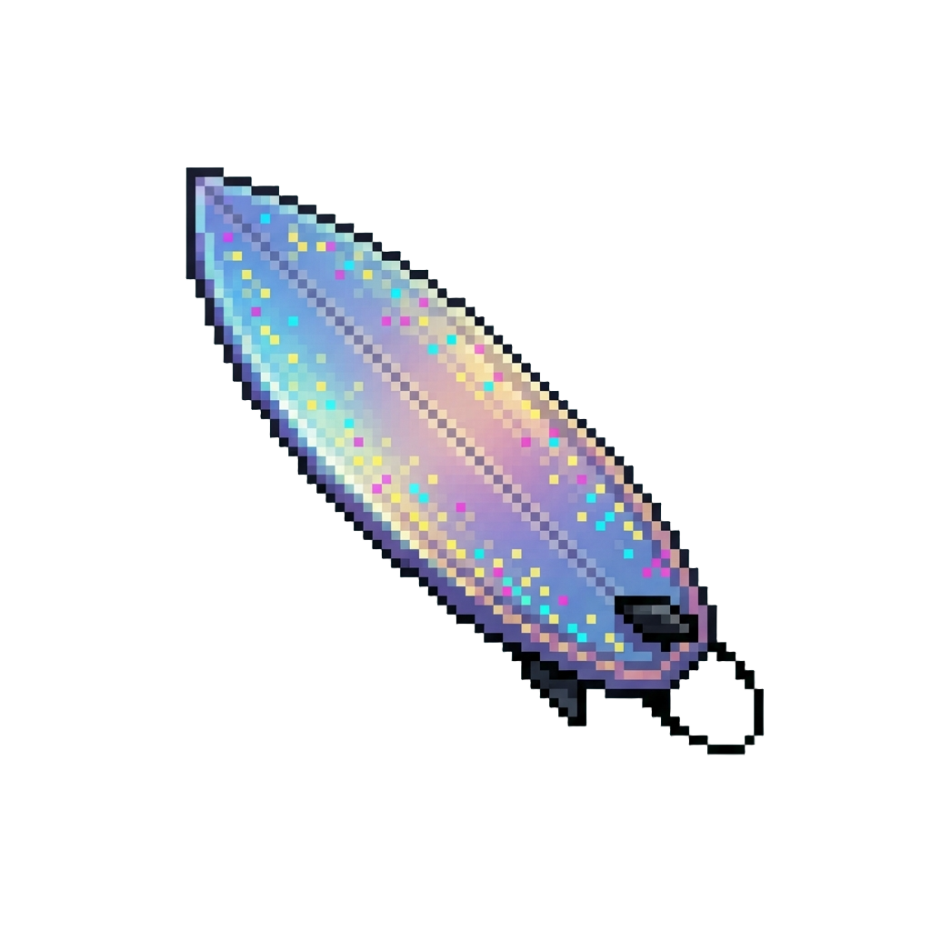 A Holographic Glitter Surfboard