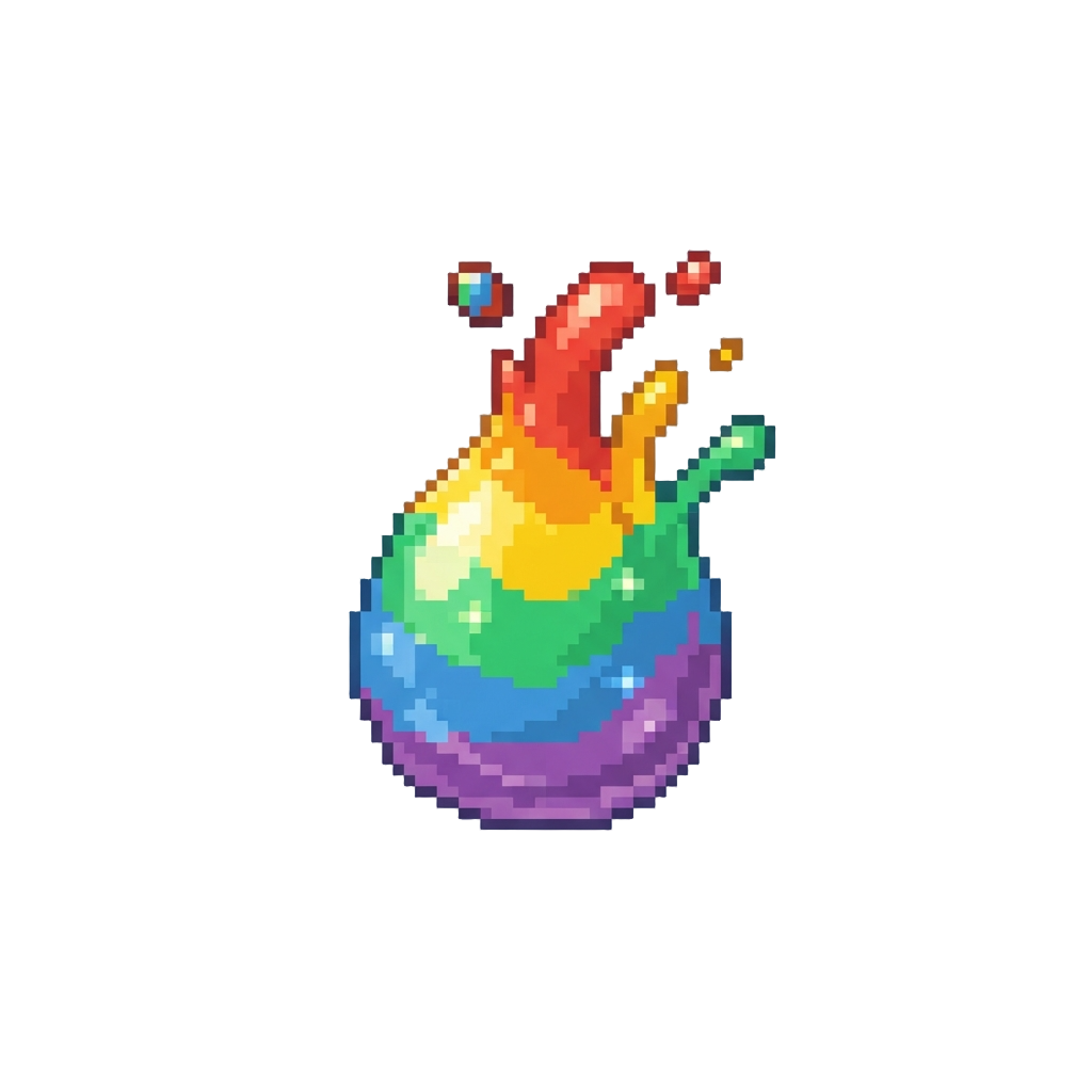 A Shimmering Rainbow Splash Drop