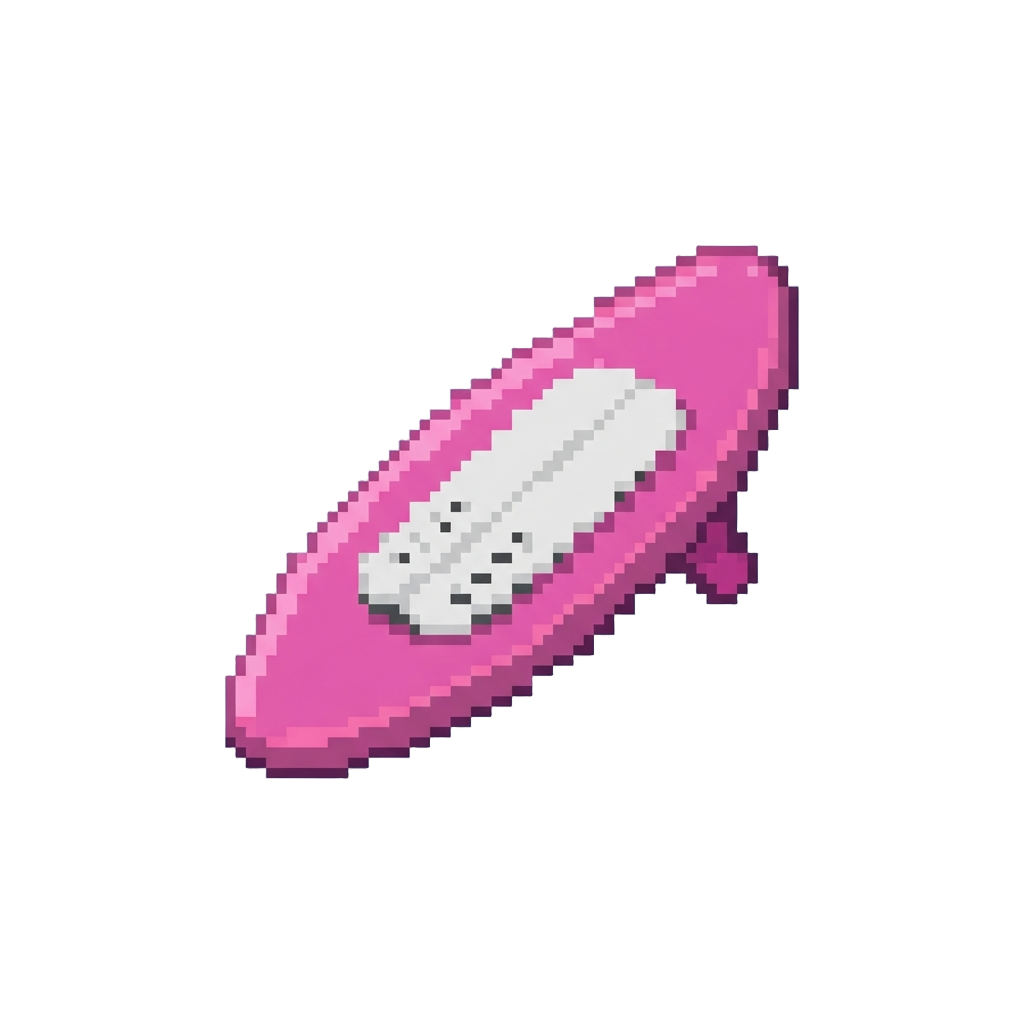 A Neon Pink Miniature Surfboard