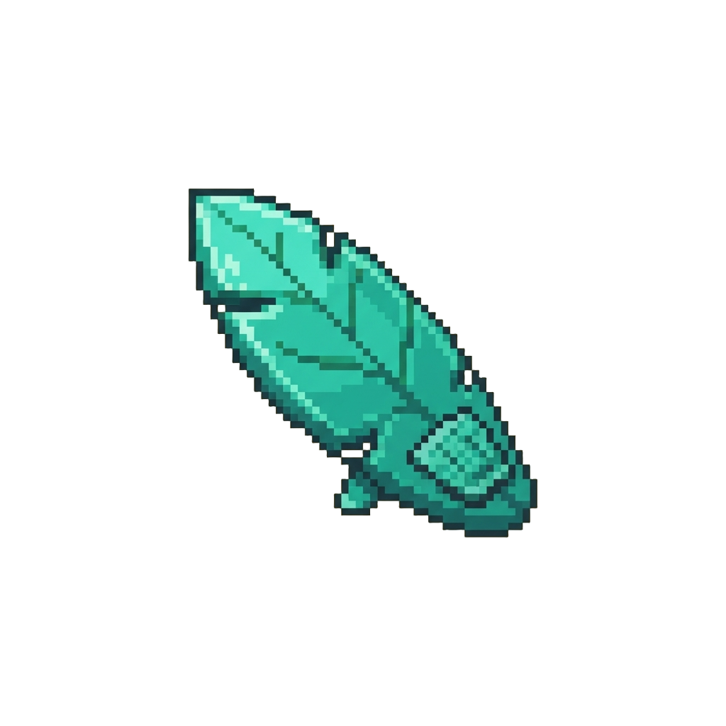 A Turquoise Tropical Leaf Surfboard