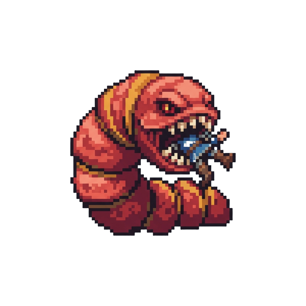 A Giant Freddy Worm Swallowing Them Whole