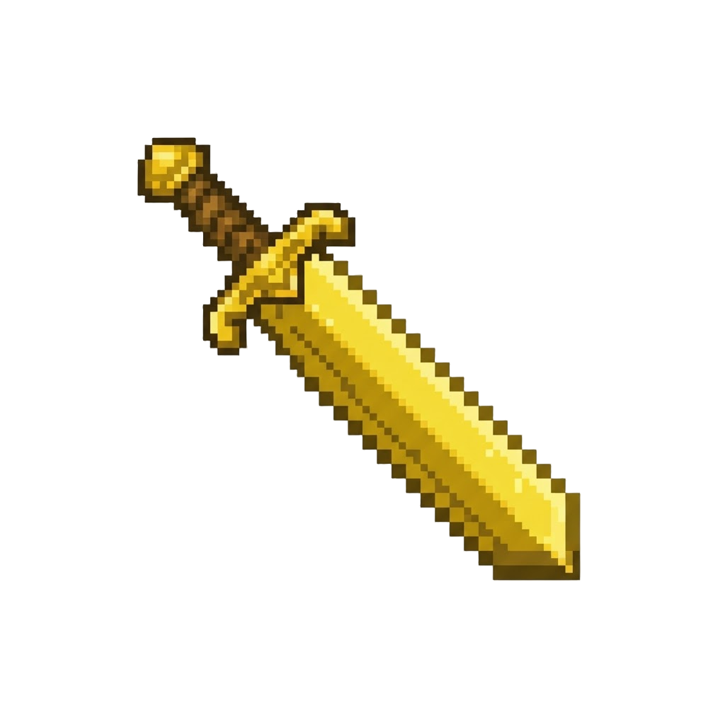 A Glowing Golden Broadsword