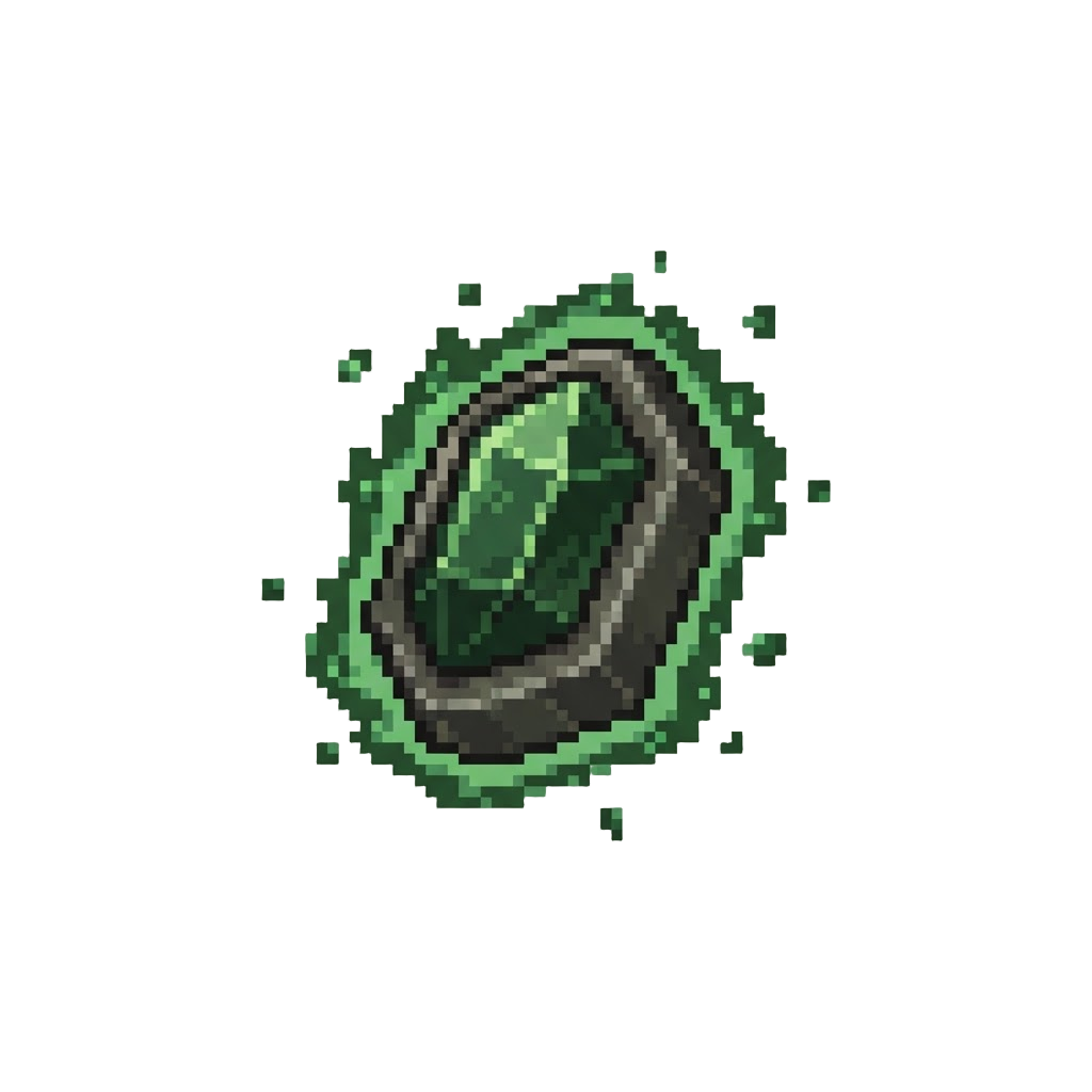 A Pulsing Aura of Dark Green Sparks