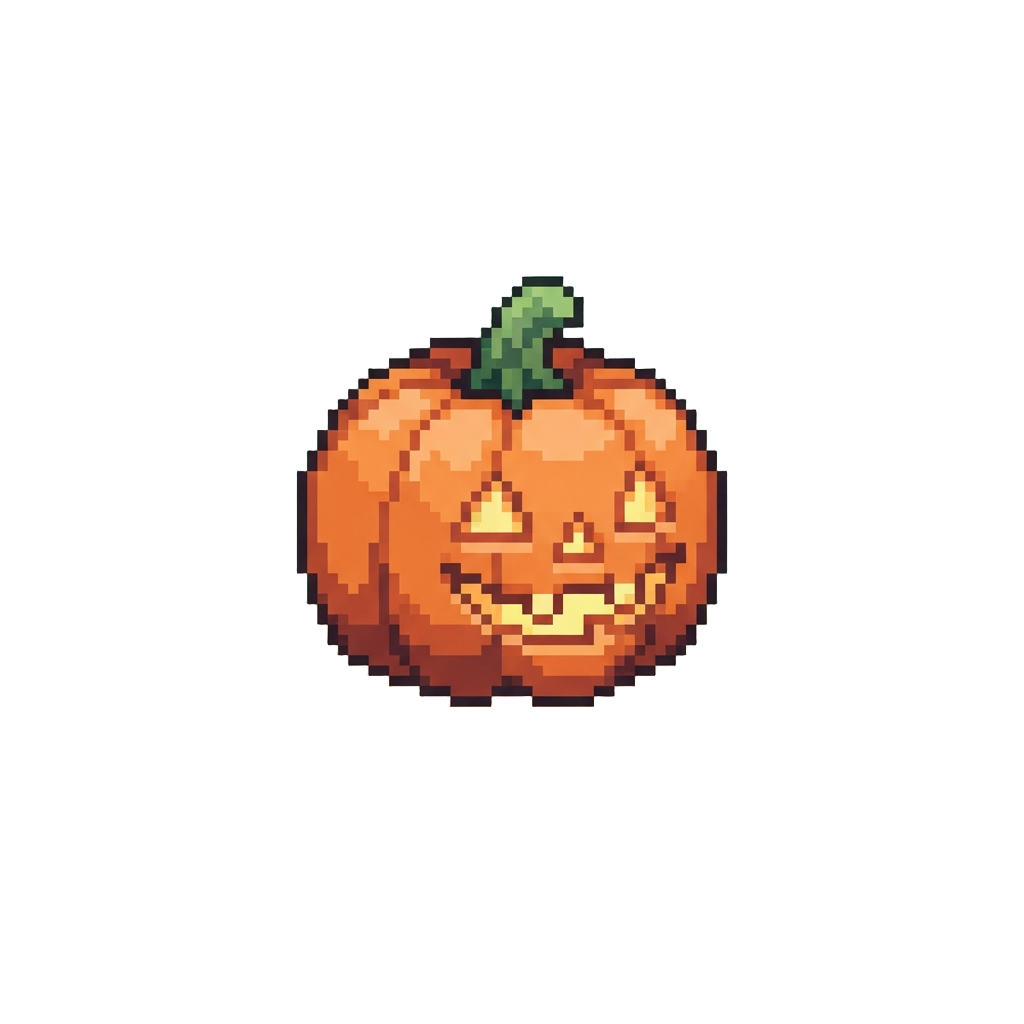 A Tiny Floating Jack-o'-lantern with a Silly Face