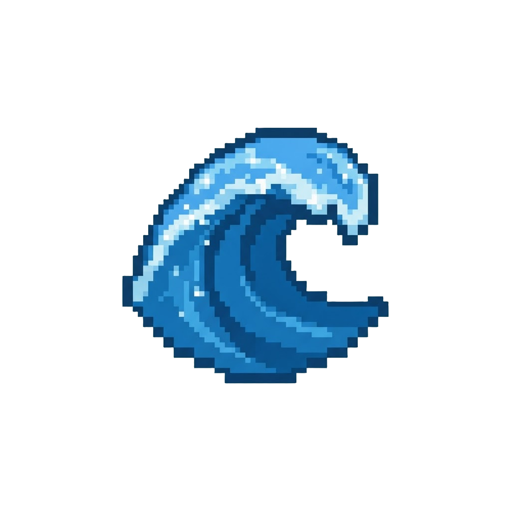 A Sparkling Cobalt Water Wave