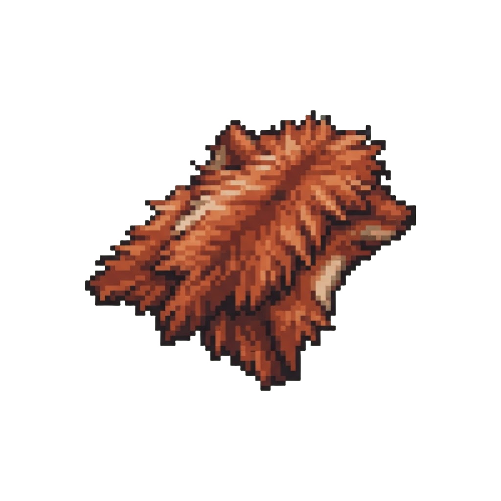 Shaggy Rust-red Wolf Fur