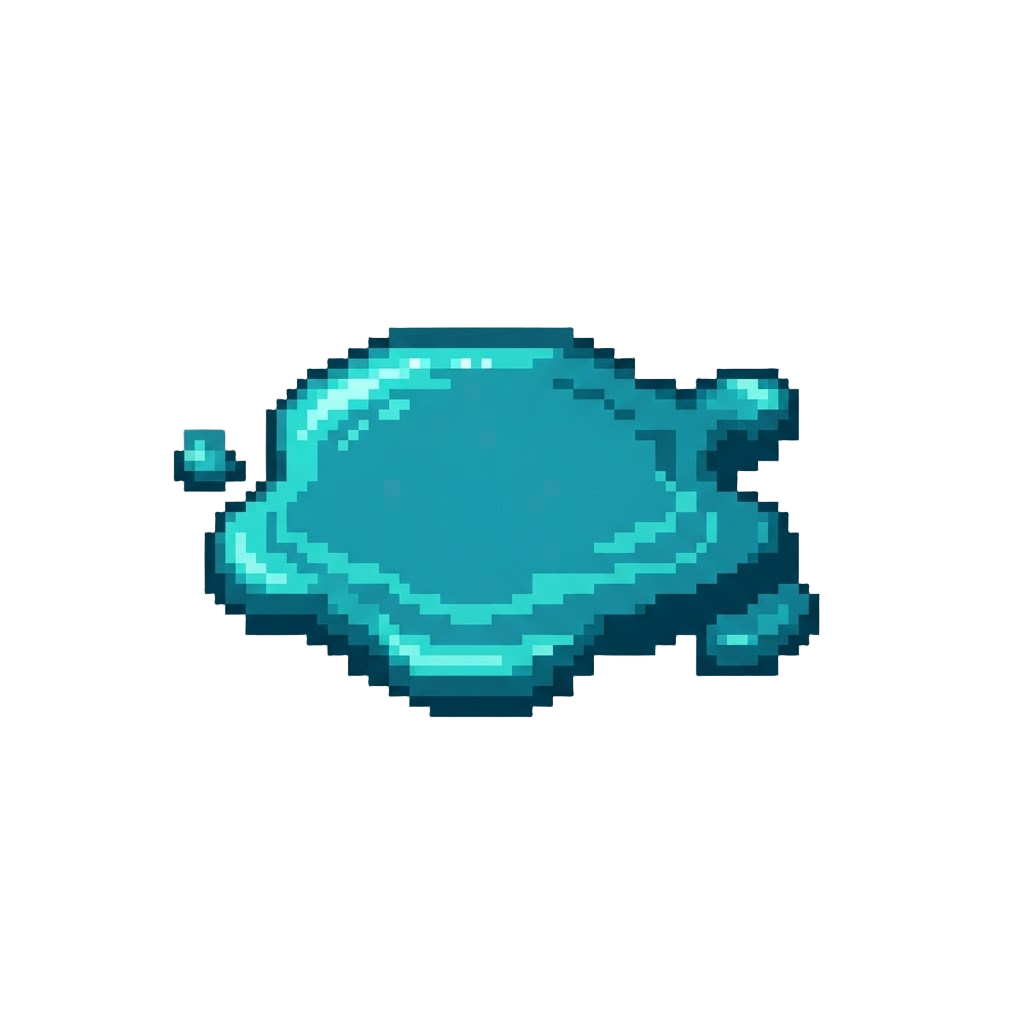 A Luminous Teal Liquid Puddle
