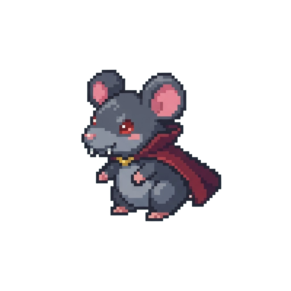 A Small Cute Squeaking Vampire Mouse
