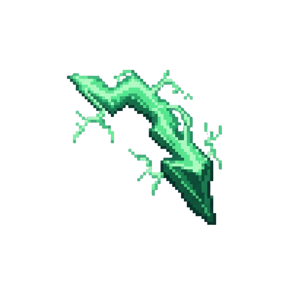A Crackling Arc of Green Lightning