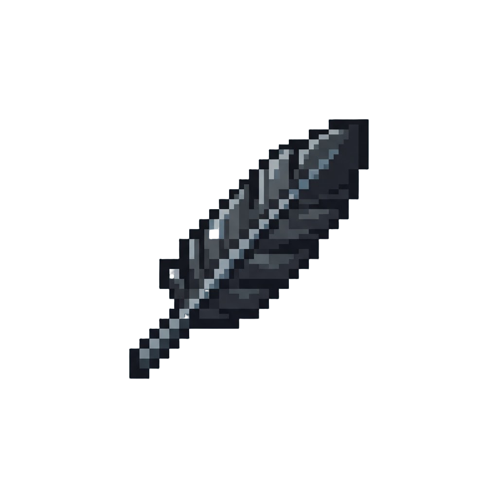 A Tiny Floating Black Feather
