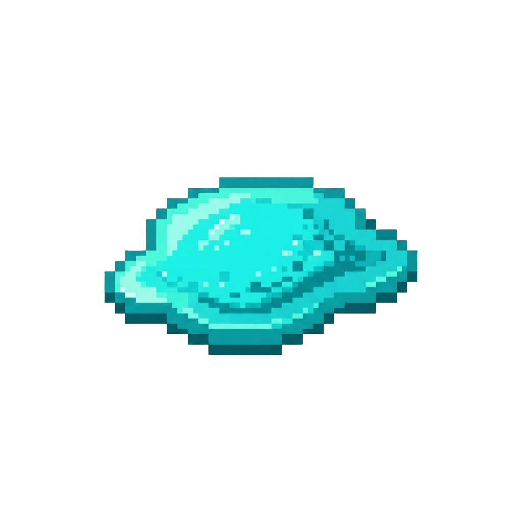A Glowing Cyan Liquid Puddle