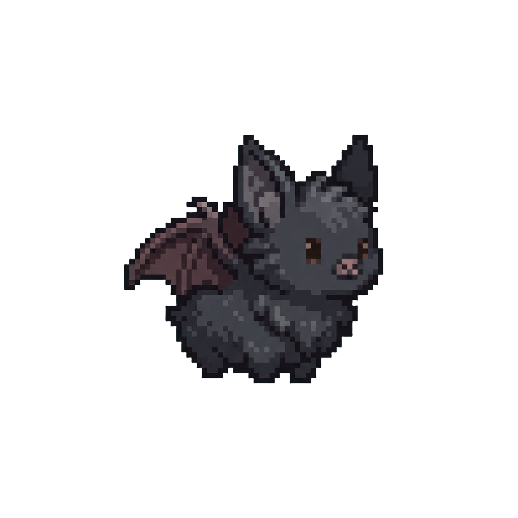 A Tiny Harmless Fluffy Black Bat