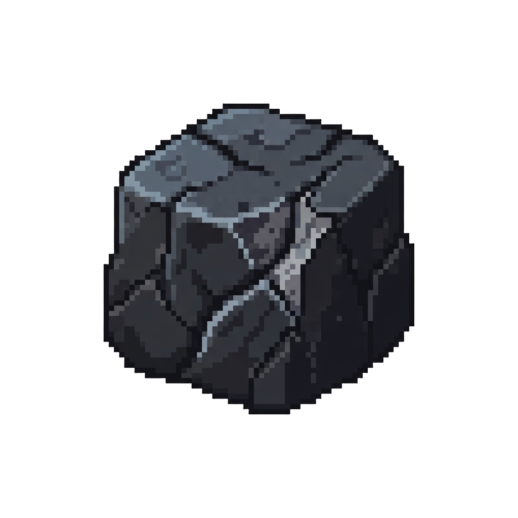 Cracked Dark Basalt Stone