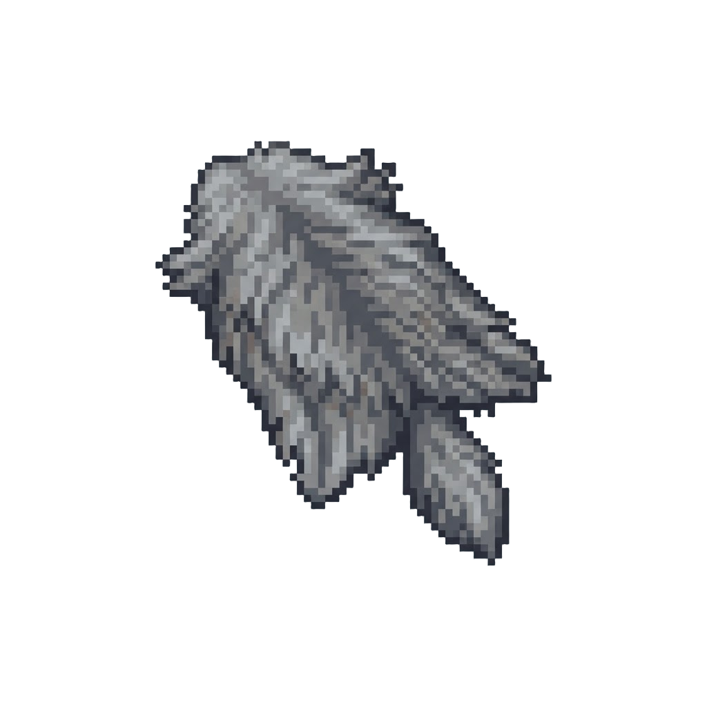 Thick Ash-gray Wolf Fur