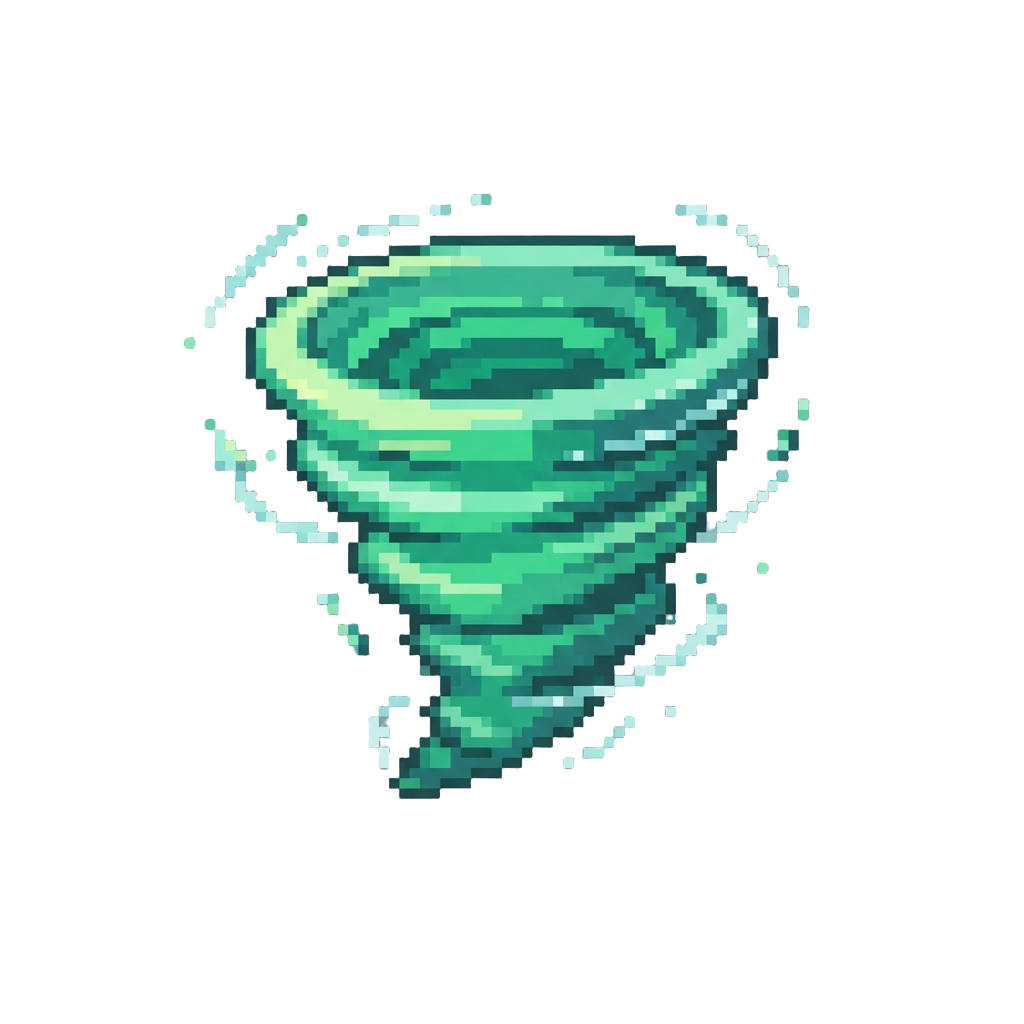 Bright Emerald Wind Cyclone