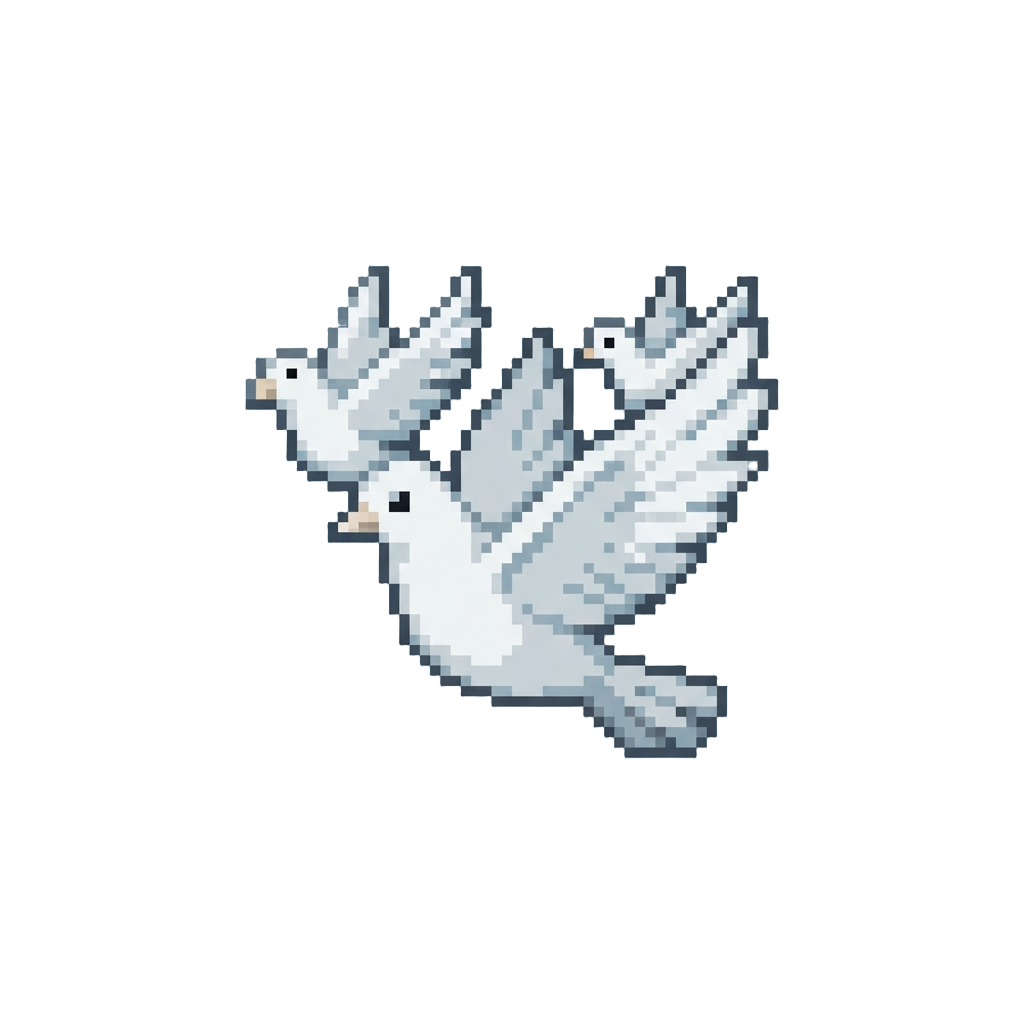 A Passing Flock of Majestic White Doves