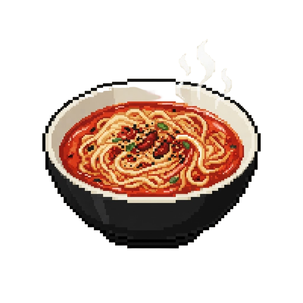 A Steaming Bowl of Spicy Red Buldak Ramen Noodles