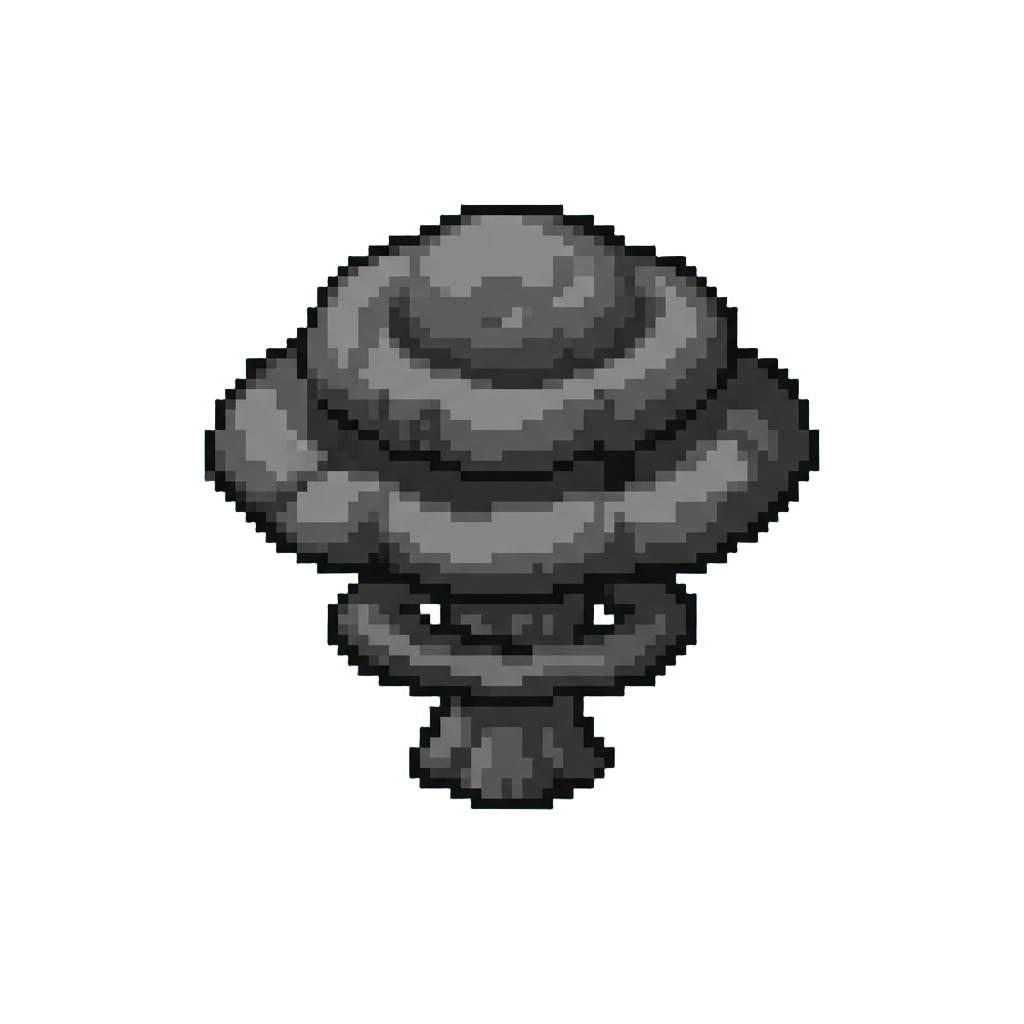 A Dense Charcoal-grey Soot Mushroom Cloud Billowing Outward in Lazy Rings