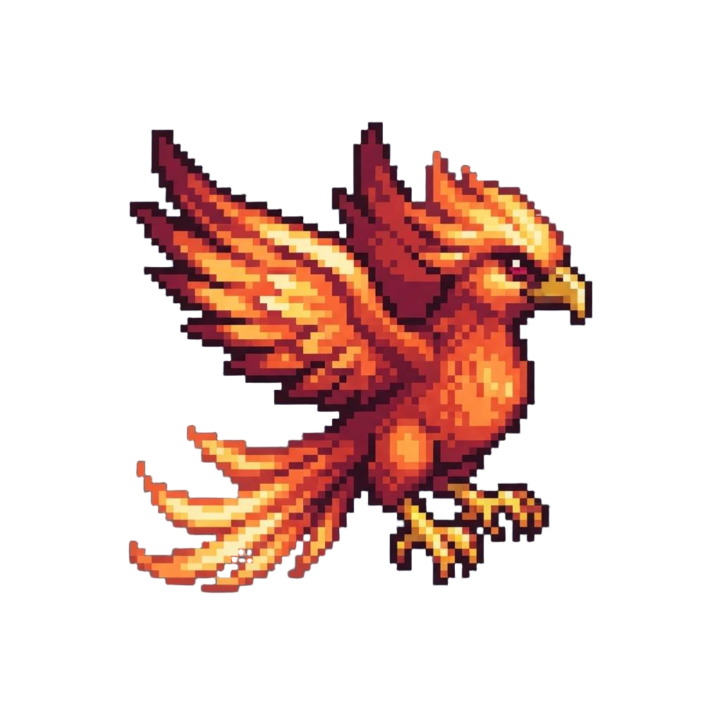 A Radiant Blazing Phoenix with Glowing Feathers and Razor-sharp Talons