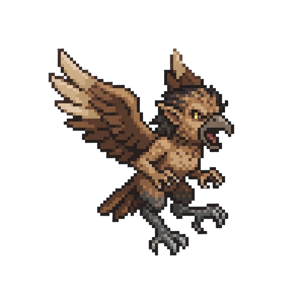 A Screeching Winged Harpy with Ruffled Feathers and Wicked Talons