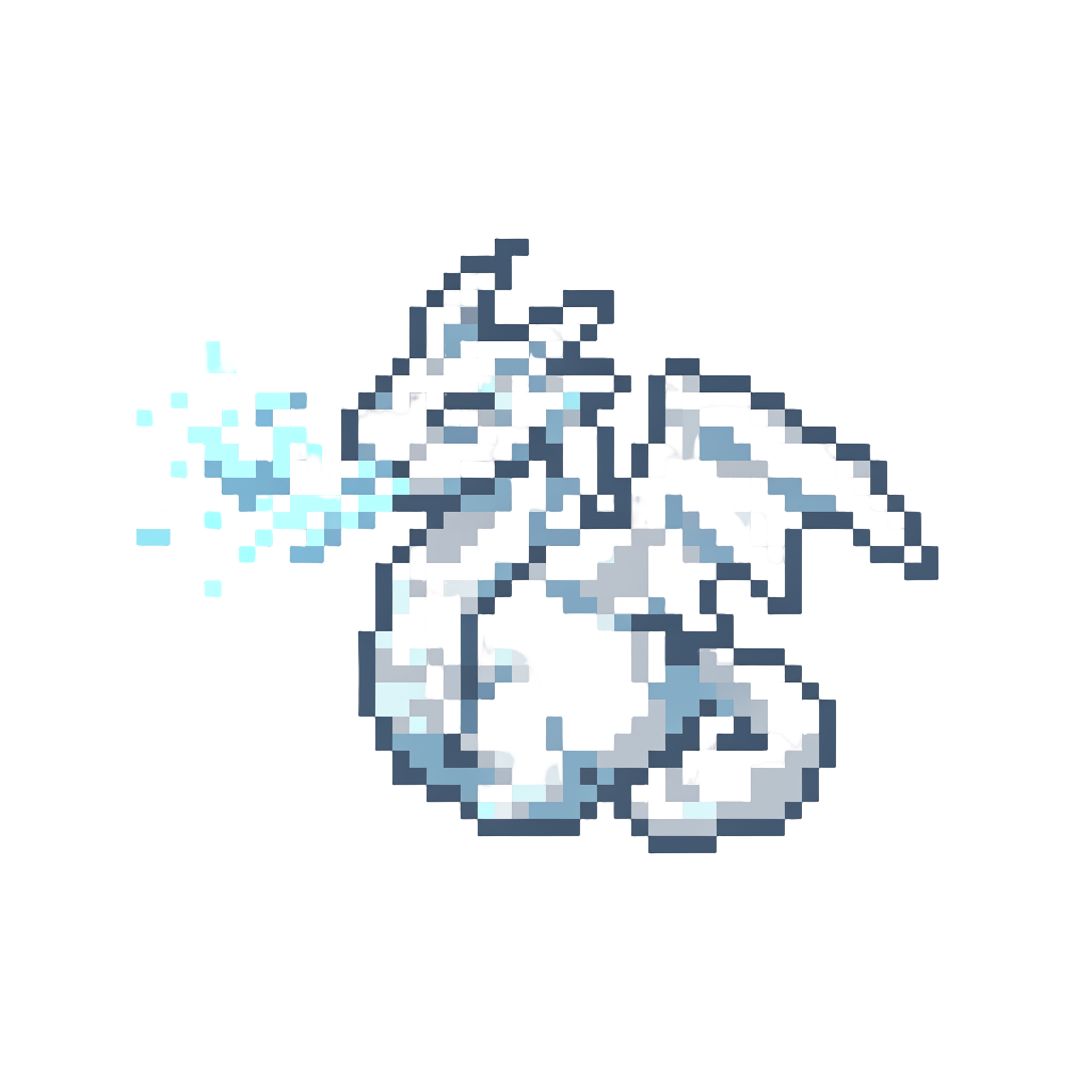 A Crystal-white Dragon Exhaling a Freezing Storm of Frost and Ice