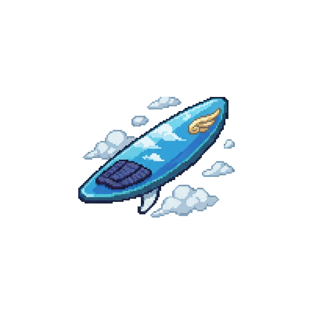 Surfing It Like a Surfboard Across the Sky
