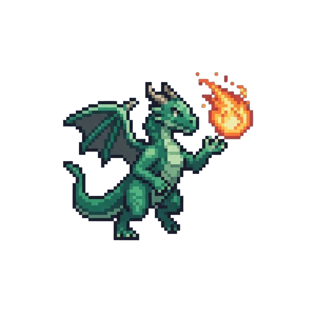 A Sleek Emerald-green Dragon Hurling an Explosive Fireball