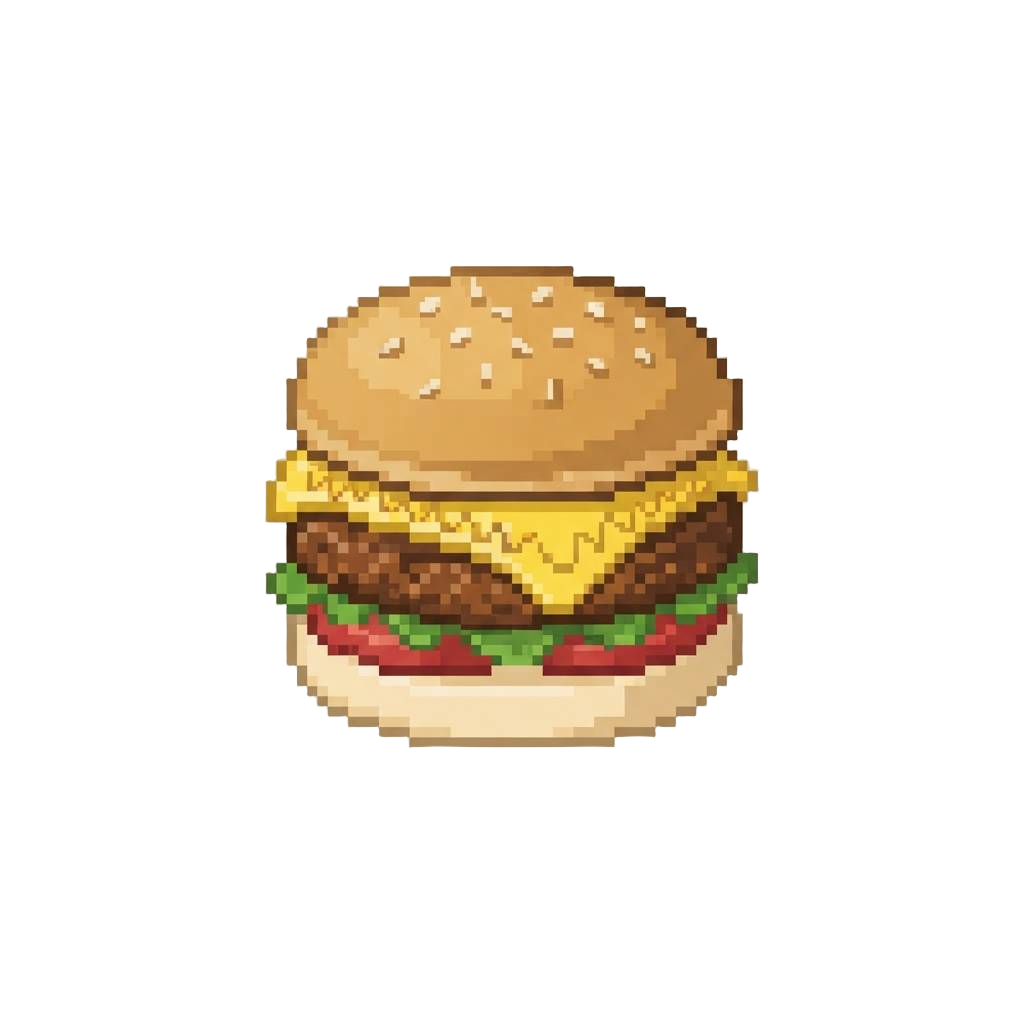 A Classic Sesame Burger Decorated with Neat Zigzag Cheese Stitches