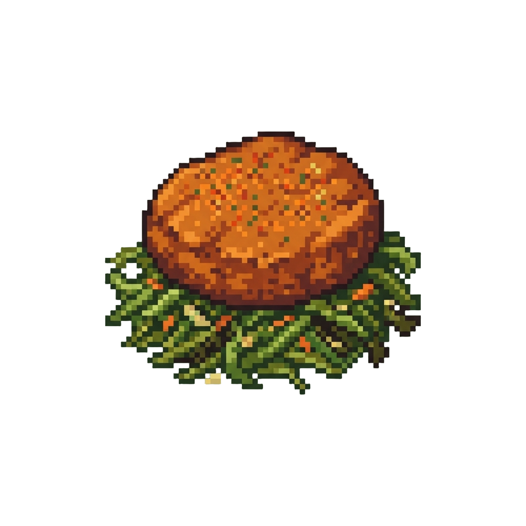 A Spiced Autumn Patty Paired with Crunchy Shredded Kelp Slaw