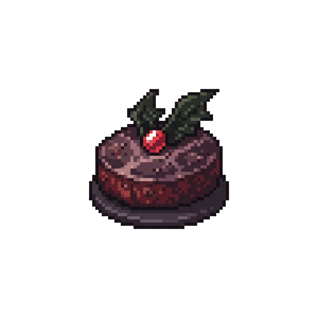 A Royal Vampire Patty Adorned with Crispy Bat-wing Kelp Chips and a Ruby Garnish